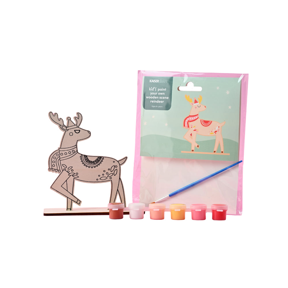 Christmas Paint Your Own Wooden Orament Painting Set - Reindeer